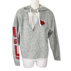 NWT Victoria’s Secret Pink Heather Gray U of L Cardinals Oversized Hoodie XS